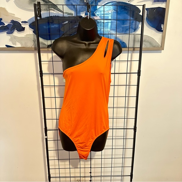 Women’s Plus Size 2-Piece Orange Bodysuit Multi Color Design Leggings Pants - Picture 9 of 13